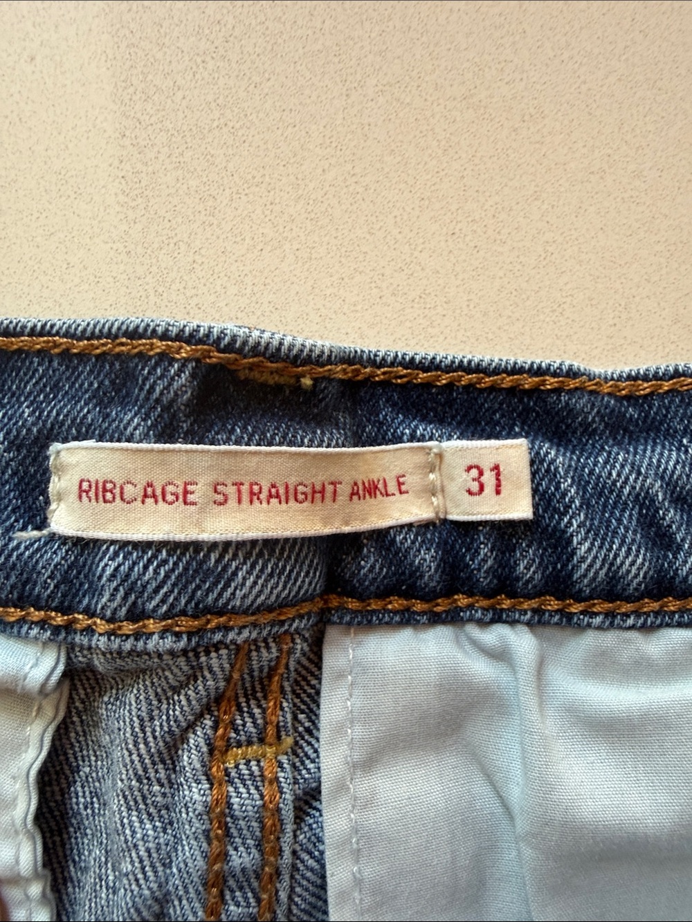 Levi's Ribcage High-Rise Cropped Straight Ankle Tailored Jeans, Trouser, Size 31 - Picture 7 of 13